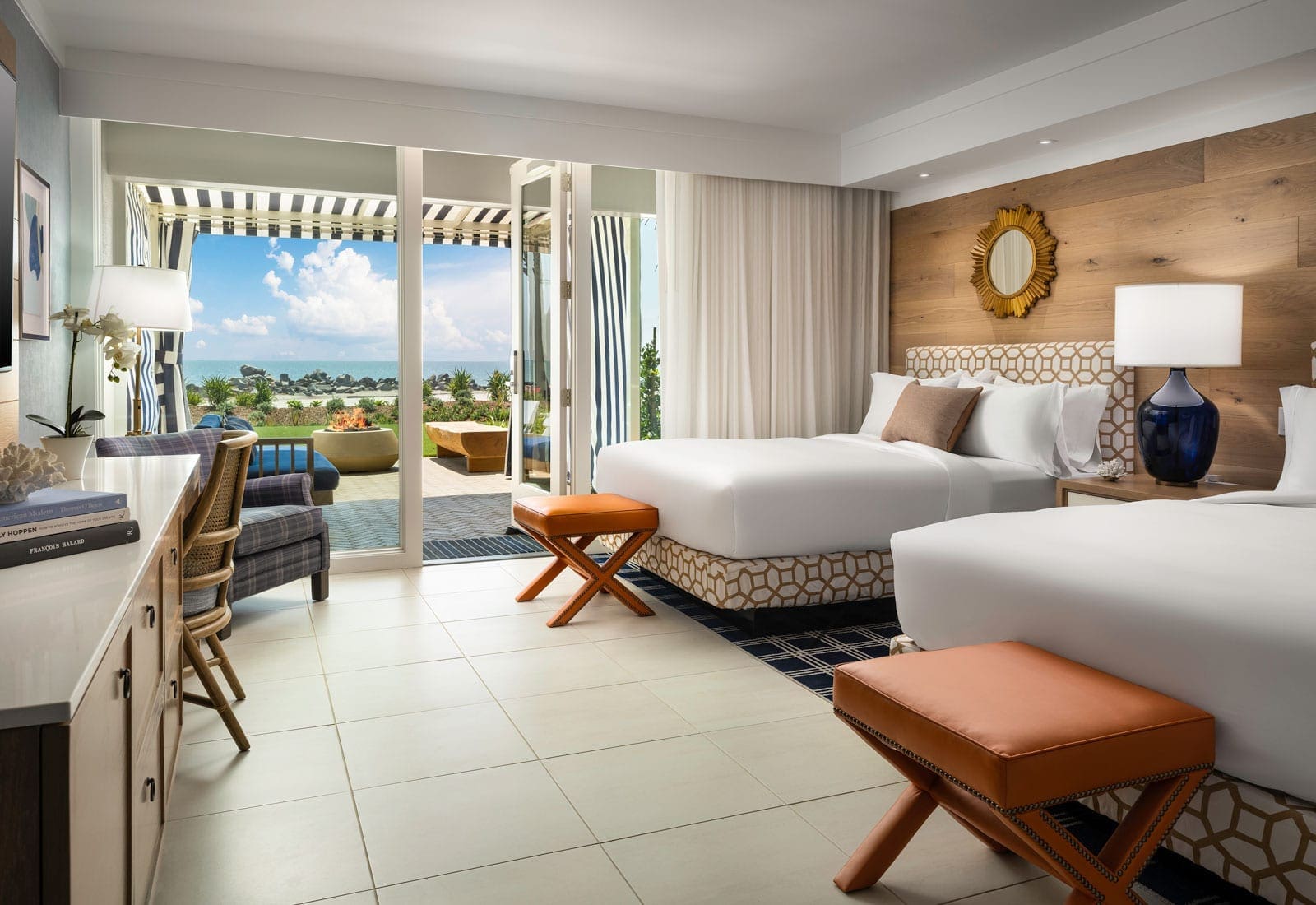 Cabana Beachfront Terrace Fire Pit with Club Access