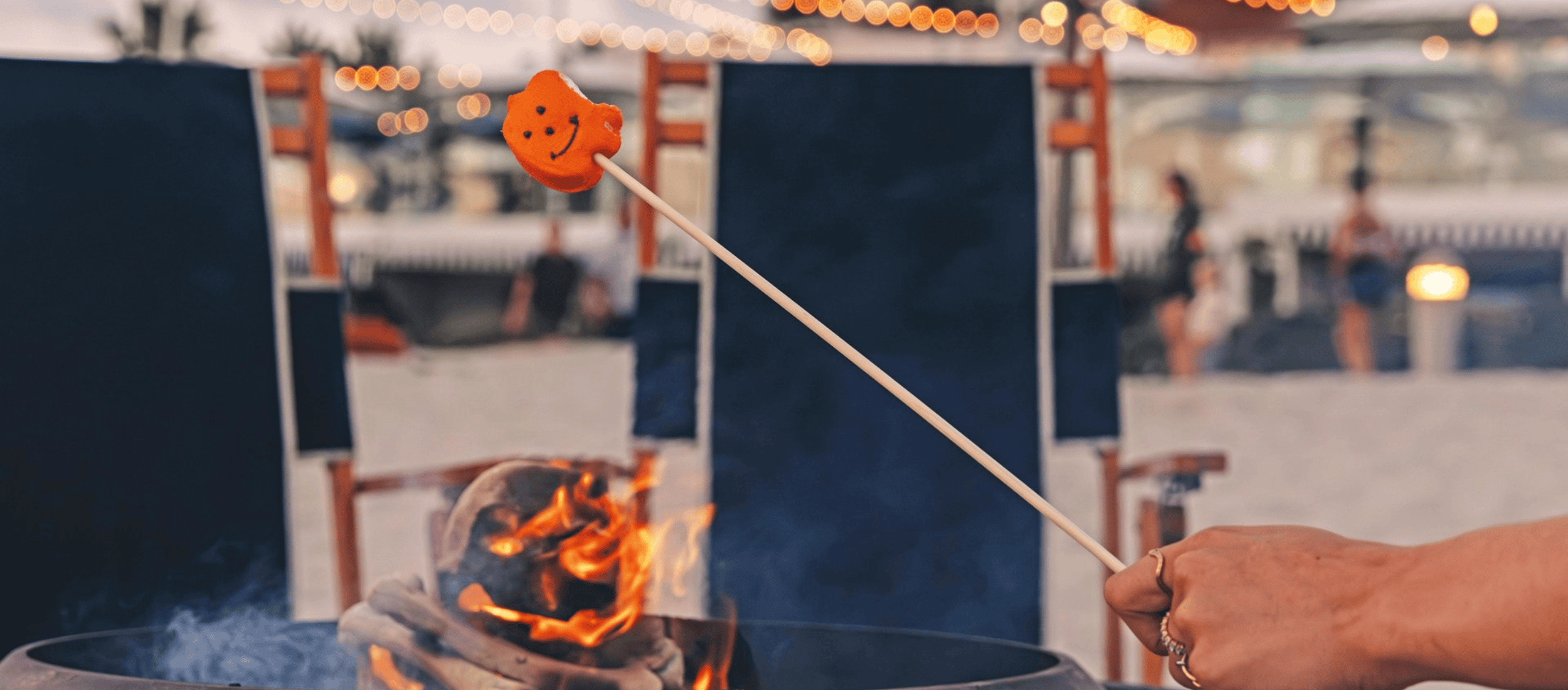 roasting s'mores over fire