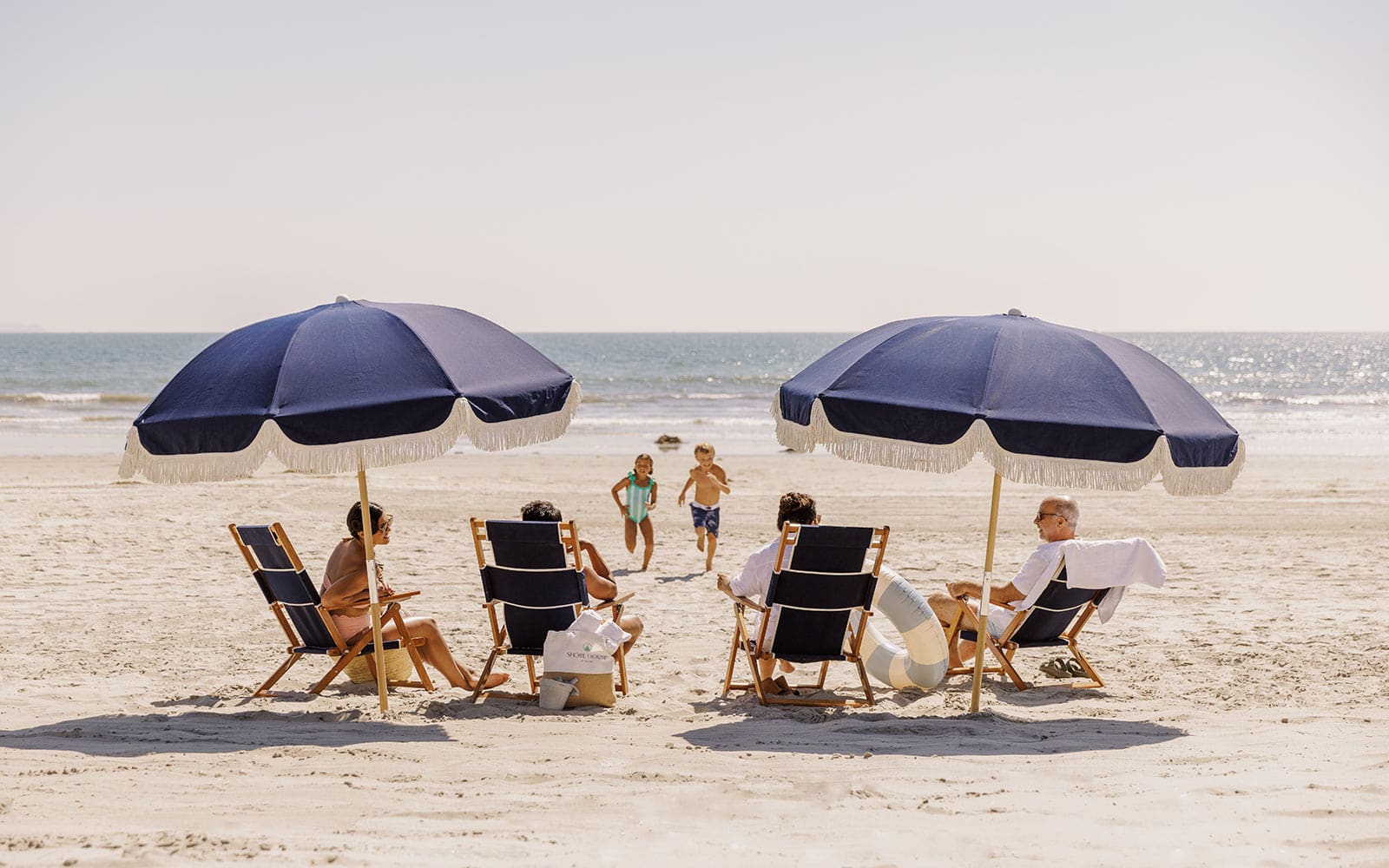Extended family on the beach