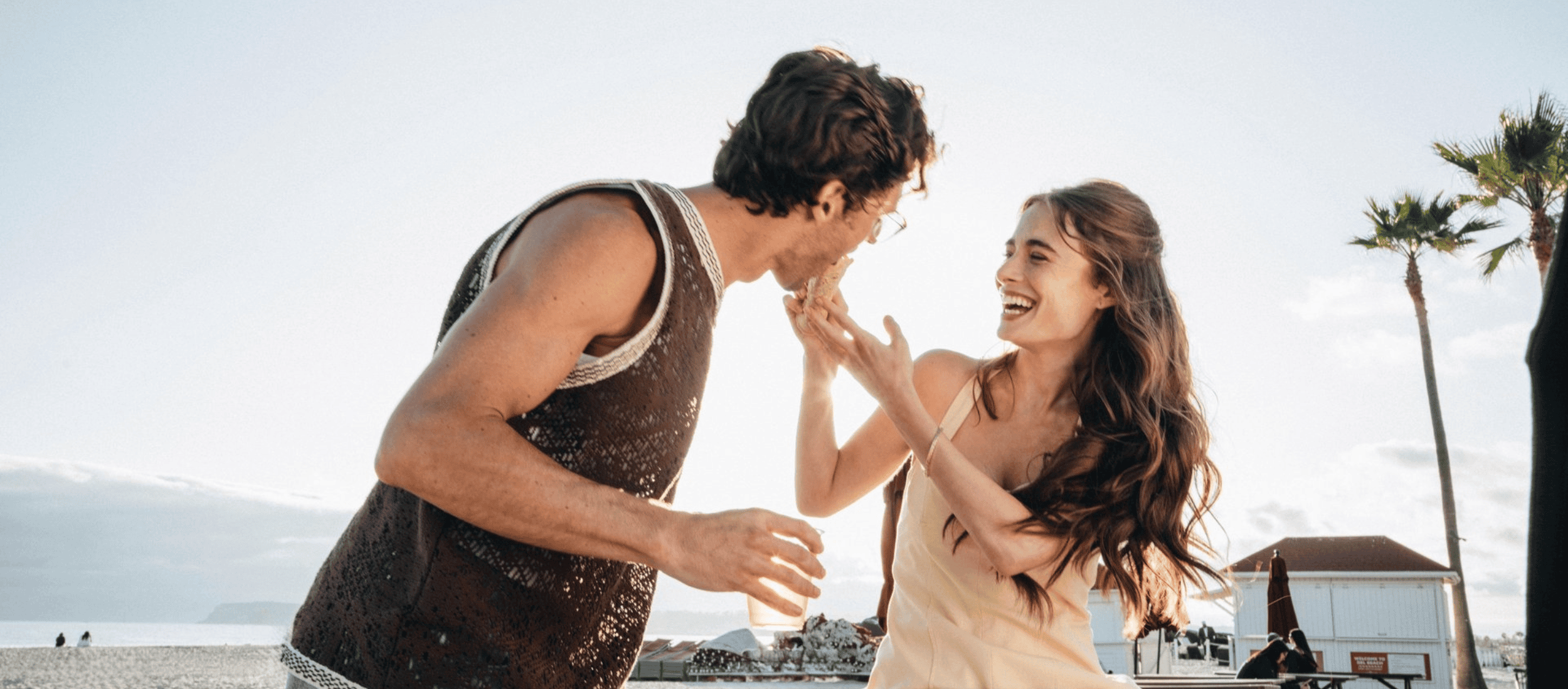 couple sharing taco