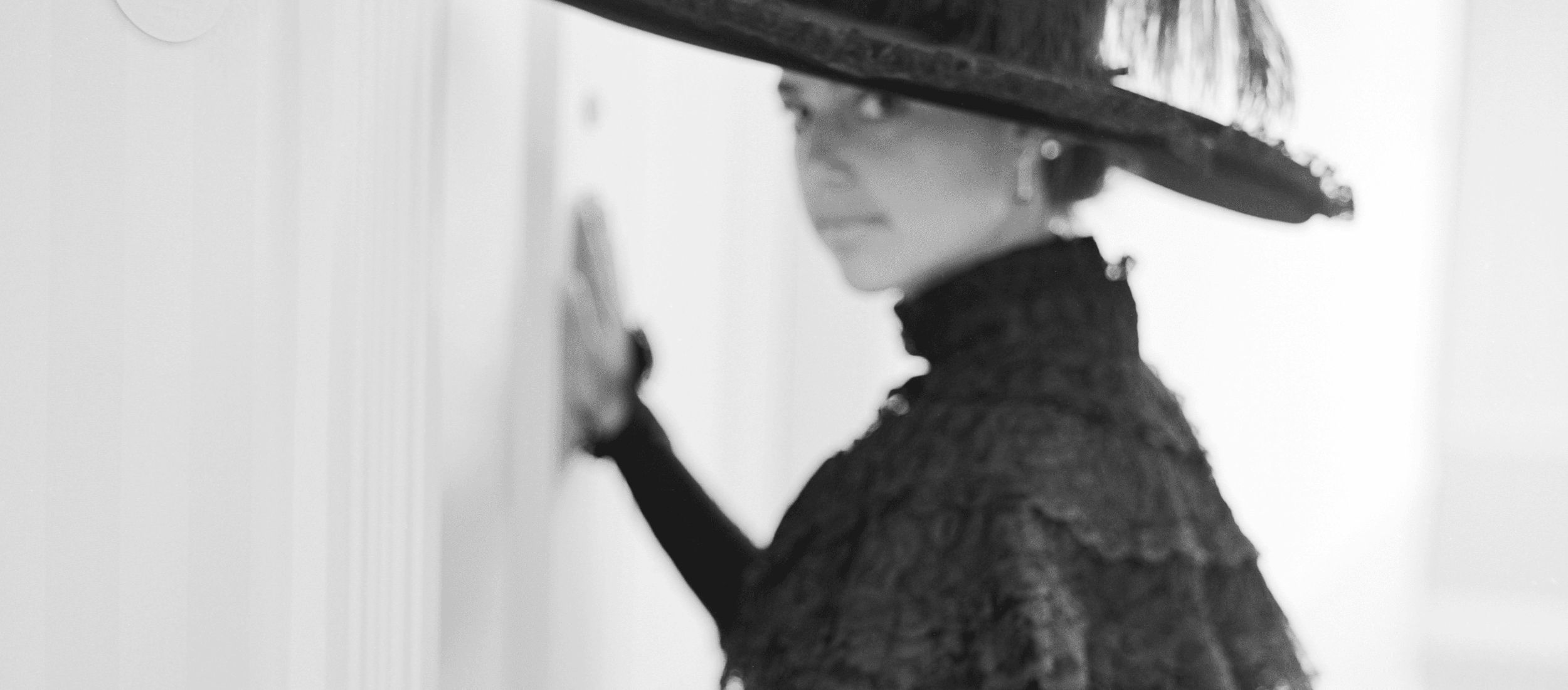 woman walking into room